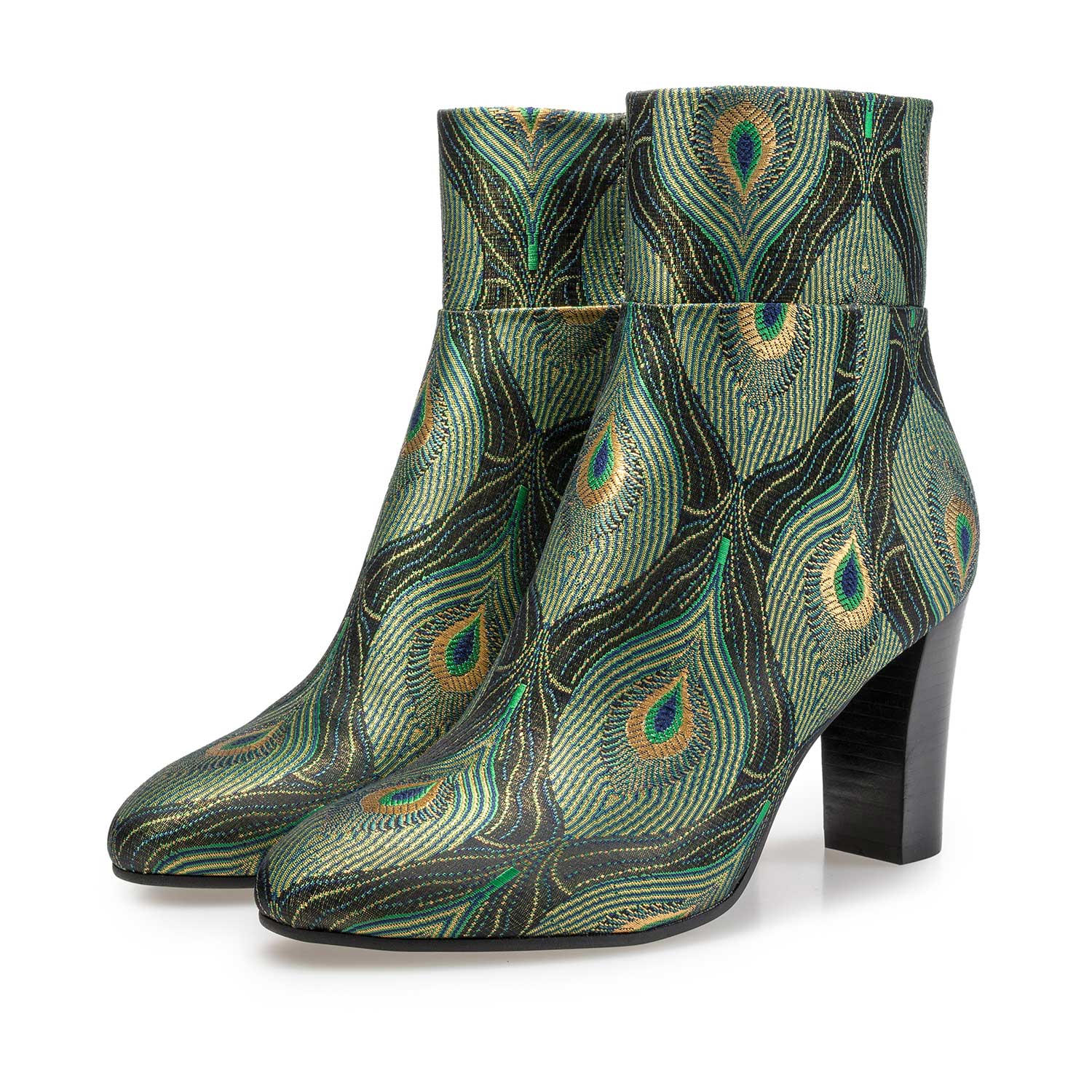 85196/09 - Ankle boots with peacock print 85196/09 - Ankle boots with peacock print