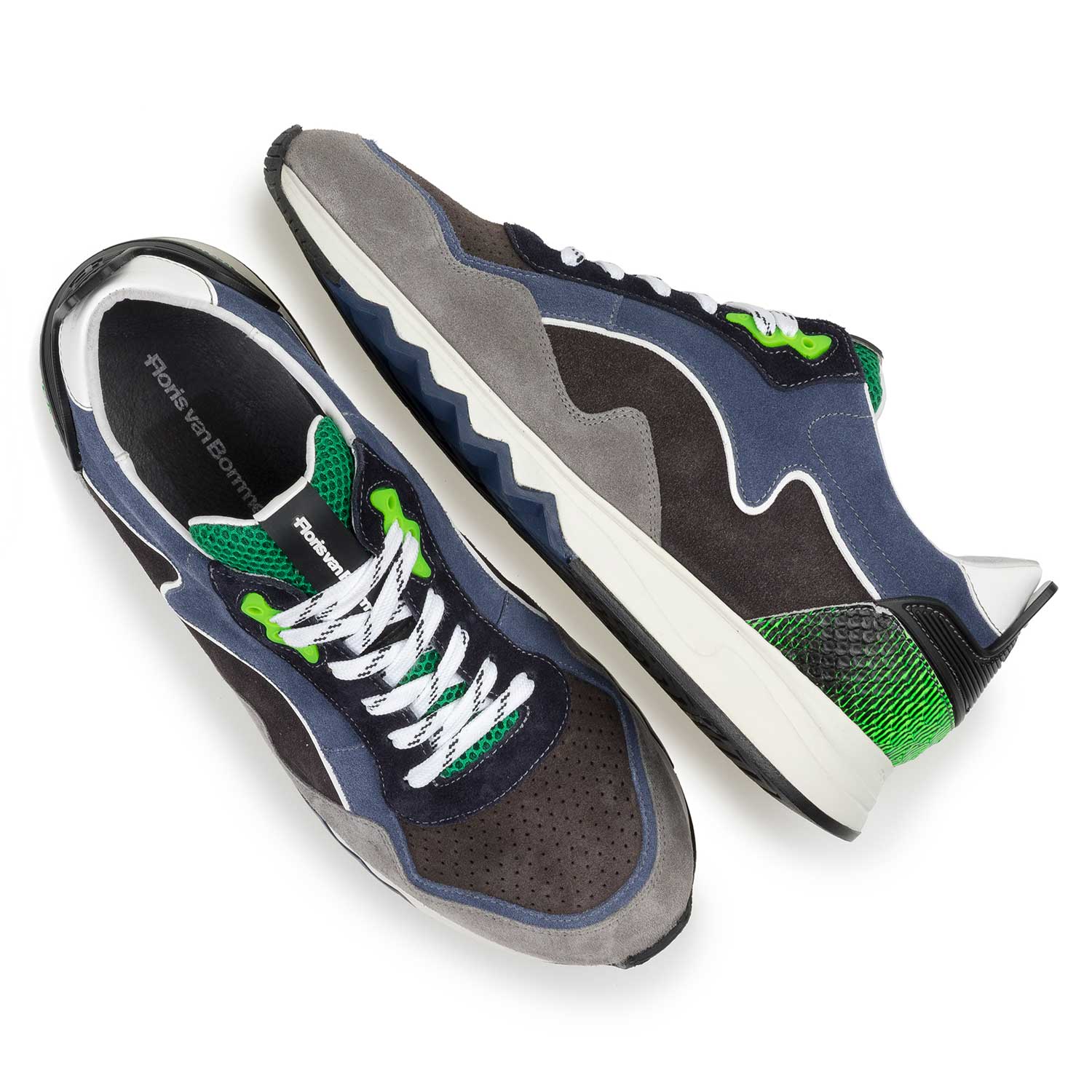 16092/03 - Blue-green suede leather sneaker 16092/03 - Blue-green suede leather sneaker
