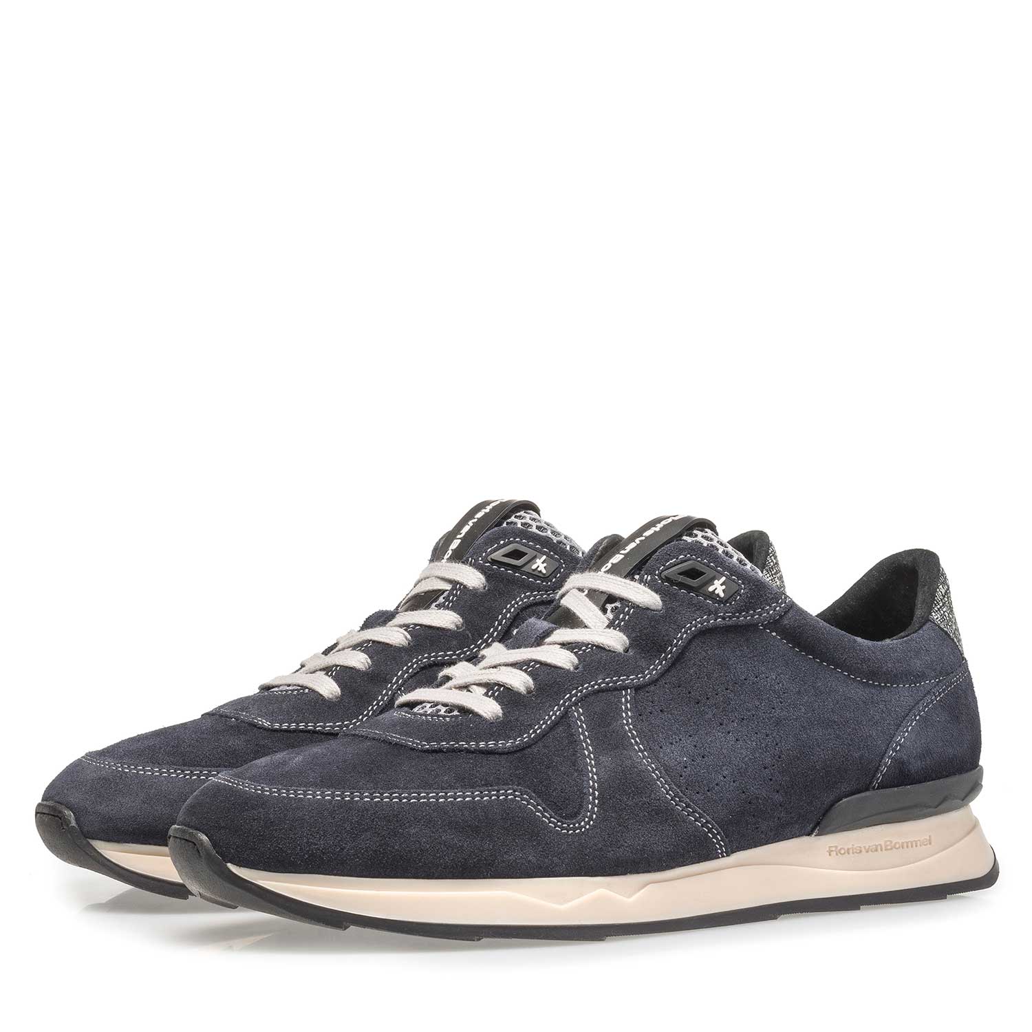16277/00 - Donkerblauwe suède veterschoen 16277/00 - Donkerblauwe suède veterschoen
