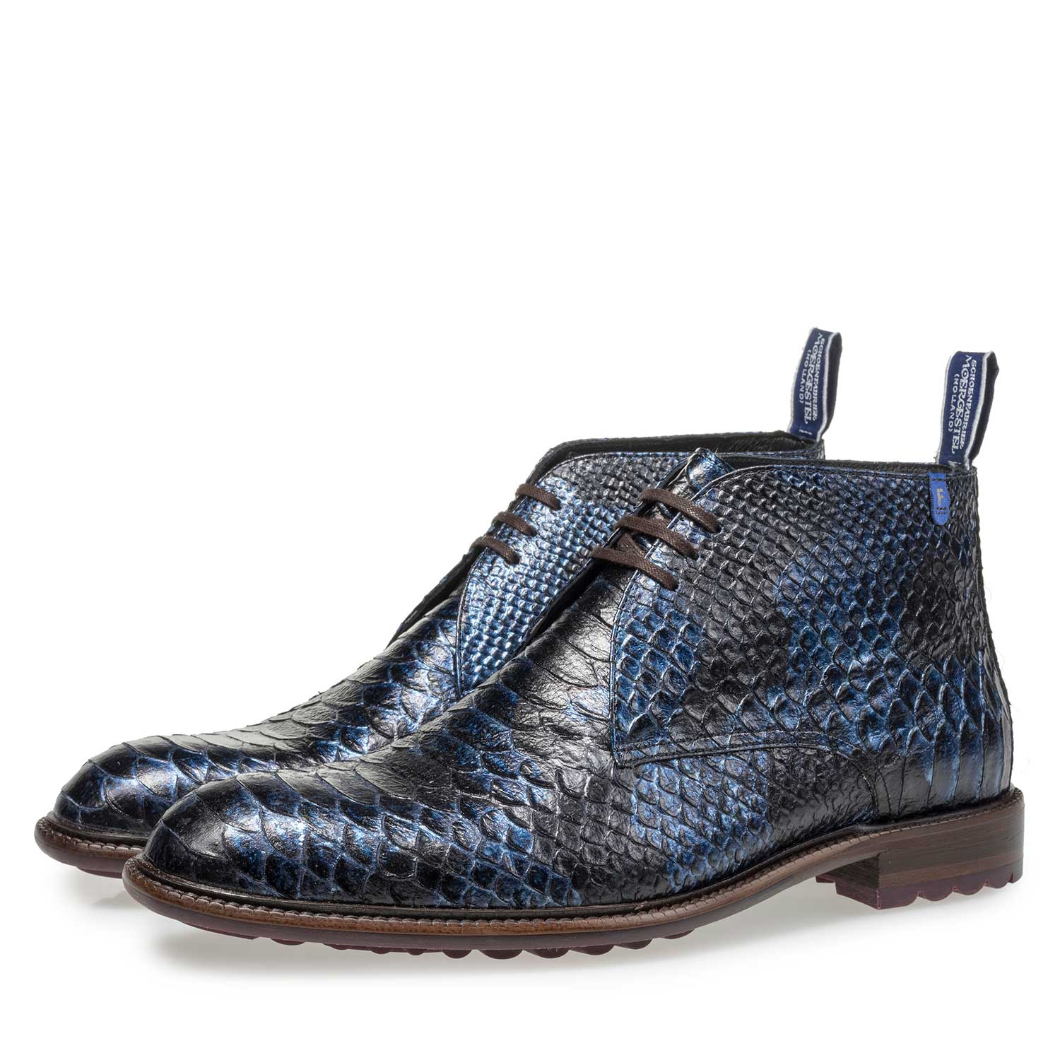 10203/11 - Blauwe veterboot met snakeprint 10203/11 - Blauwe veterboot met snakeprint