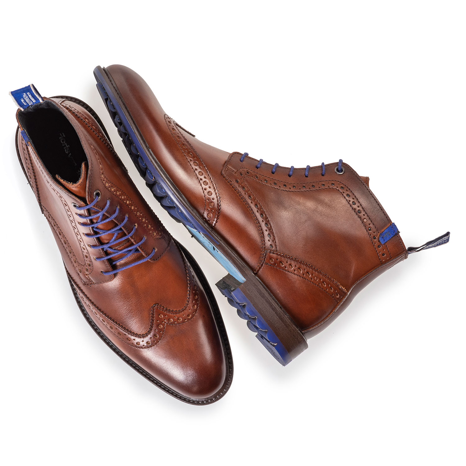 10506/10 - Dark cognac-coloured calf leather lace boot 10506/10 - Dark cognac-coloured calf leather lace boot