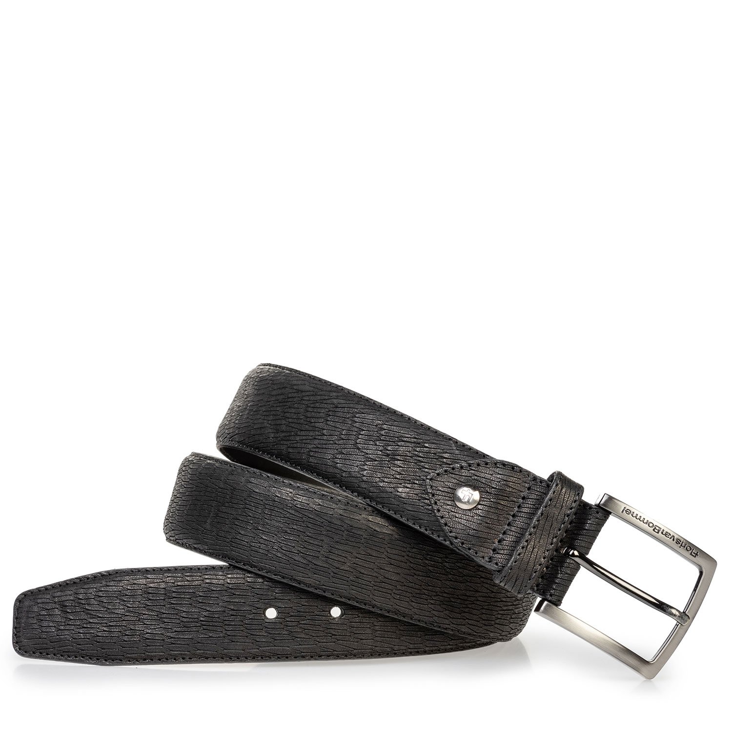 75202/58 - Black belt with print nubuck 75202/58 - Black belt with print nubuck
